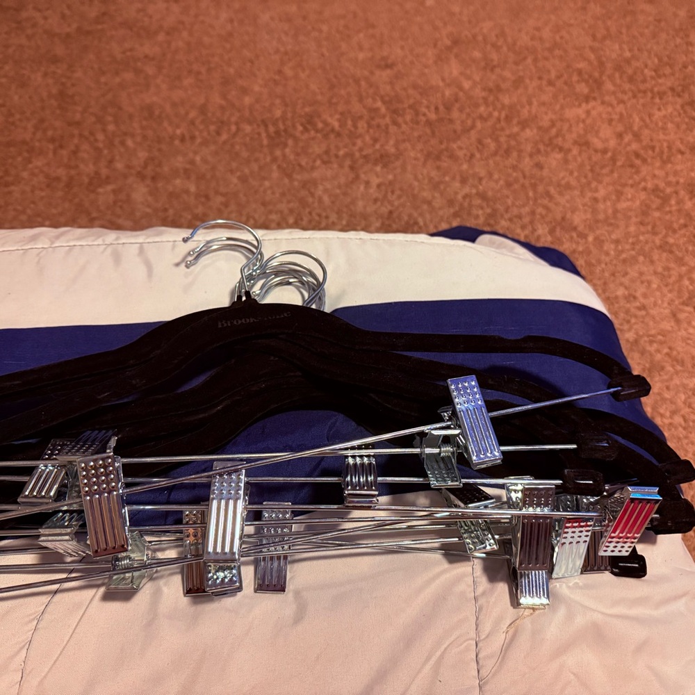 Black Velvet Hangers with Clips